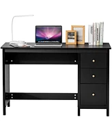 Costway 48" Home Office Desk with 3 Drawers Computer Desk Pc Laptop Workstation