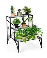 Plant Rack 3-Tier Metal Plant Stand Garden Shelf Stair Style