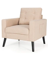 Costway Modern Accent Armchair Upholstered Single Sofa Chair