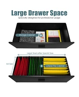 Costway 2-Drawer Lateral File Cabinet w/Adjustable Bars for Home Office