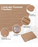 Costway 23.5" x 19" Bath Mat Hips Spa Shower for Bathroom with Non Slip Foot Pads