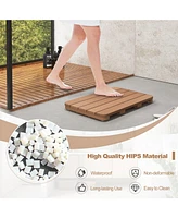 Costway 21.5" x 13.5" Bath Mat Waterproof Hips Spa Shower with Non Slip Foot Pads