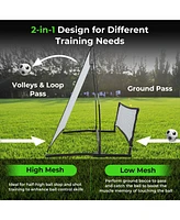 Costway 2-in-1 Portable Soccer Trainer with Carrying Bag to Enhance Soccer Passing Skill
