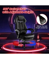 Costway Adjustable E-Sports Racing Style Chair with Padded Headrest, Lumbar Support