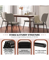 Set of 2 Modern Fabric Dining Chairs Padded Kitchen Armless Accent Chair