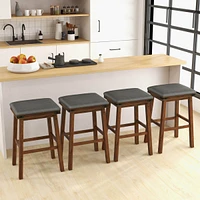 30'' Dining Bar Stool Set of 2 Pub Height Padded Seat Wood Frame Kitchen