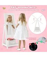 Kids Freestanding Full Length Dressing Floor Mirror