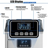 2 In 1 Ice Maker Water Dispenser Countertop 36Lbs/24H Lcd Display Portable