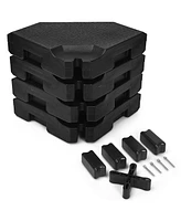 Costway 4PCS Patio Cantilever Offset Umbrella Weights Base Plate Set