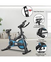 Costway Indoor Cycling Stationary Bike Silent Belt Drive Adjustable