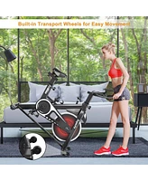 Costway Indoor Cycling Stationary Bike Silent Belt Drive Adjustable