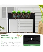 40" Raised Garden Bed with Legs Metal Elevated Planter Box Drainage Hole Backyard