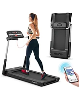 Costway 2.25HP Folding Led Treadmill Electric Running Walking Machine with App Control Gym