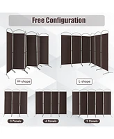 Costway 6 Panels Folding Privacy Screen Ft Tall Fabric for Home