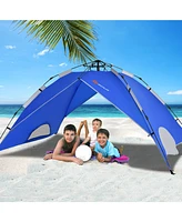 Costway 4 Person Instant Pop-up Camping Tent 2-in-1 Double-Layer Waterproof Tent