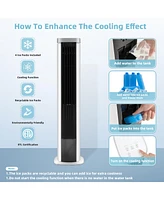 Costway 3-In-1 Portable Evaporative Air Cooler 40'' Bladeless Cooling Tower Fan w/Timer