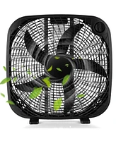 Costway 21'' Box Fan Portable Floor Fan Window Fan with 3 Speed Settings & Knob Control