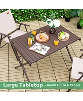 Costway 4-6 Person Portable Aluminum Camping Table Lightweight Roll Up