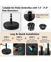 Costway 20'' Patio Fillable Round Umbrella Base Stand Holder Fit Pole 1.5''/1.9'' Outdoor