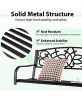 Costway 2-Person Metal Outdoor Porch Swing Hanging Patio Bench 485 Lbs Capacity