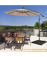 Patio 4pcs 13L Cantilever Offset Umbrella Base Heavy Duty Outdoor Square