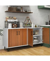 Buffet Server Sideboard Kitchen Storage Cabinet Cupboard with Shelves & 4 Doors