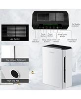 Costway H13 True Hepa Air Purifier Portable Air Cleaner with Adjustable Wind Speeds