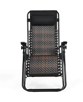 Patio Rattan Zero Gravity Lounge Chair Folding Recliner