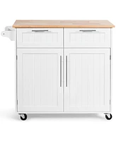 Costway Rolling Kitchen Cart Island Heavy Duty Storage Trolley Cabinet