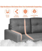 Costway Modern Loveseat Sofa 55'' Upholstered Chair Couch with Soft Cushion