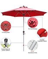 9' Patio Market Umbrella Table Aluminum Crank
