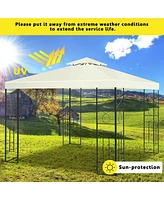 Costway 2 Tier 10'x10' Patio Gazebo Canopy Tent Steel Frame Shelter Awning