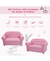 Costway Kids Sofa Princess Armrest Chair Lounge Couch Children