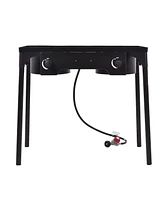 Costway Double Burner Gas Propane Cooker Outdoor Camping Picnic Bbq Grill