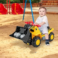Costway Kids Toddler Ride On Excavator Digger Truck Scooter w/ Sound & Seat Storage Toy