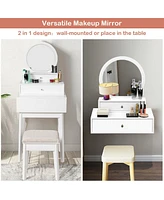 Wall Mounted Vanity Makeup Dressing Home Furniture 2Drawer