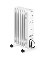 1500W Electric Indoor Oil Heater W/3 Heat Settings & Safe Protection