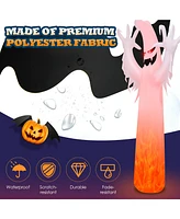 Costway 12 Ft Halloween Inflatable Ghost Yard Decoration w/ Built-in Led Lights