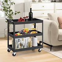 Costway 3-Tier Utility Cart Metal Storage Service Trolley
