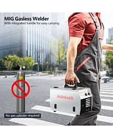 Costway Mig Welder Gasless Flux Core Welding Machine120V Igbt w/Welding Gun&Earth Clamp