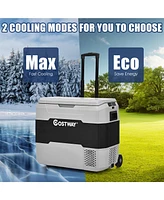 Costway 42 Qt Portable Car Refrigerator Dual-Zone Cooler
