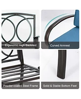 Costway 2PCS Patio LoveSeat Coffee Table Furniture Set Bench