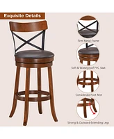 Costway Set of 2 Bar Stools Swivel 29.5'' Dining Bar Chairs