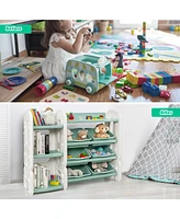 Costway Kids Toy Storage Organizer w/ Bins & Multi-Layer Shelf for Bedroom Playroom