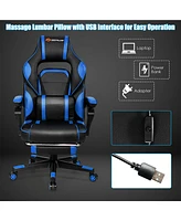 Costway Massage Gaming Chair Reclining Racing Computer Office