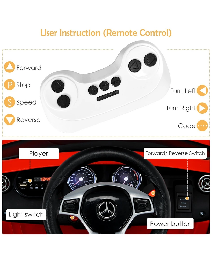 Slickblue 12V Electric Kids Ride On Car with Remote Control