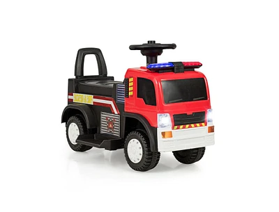 Slickblue Kids 6V Battery Powered Electric Ride On Fire Truck