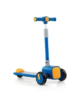 Slickblue Folding Adjustable Kids Toy Scooter with Led Flashing Wheels Horn 4 Emoji Covers