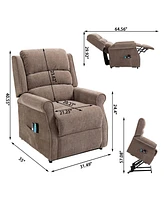 Mondawe Chenille Fabric Power Lift Recliner Chair for Elderly with 8-Point Massage and Remote Control