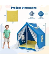 Slickblue 48 x 42 x 50 Inch Large Play Tent with Washable Cotton Mat Holiday Birthday Gift for Kids